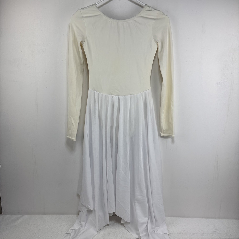 Balletcore Fairycore Women's Size Small White Cream Dress Asymmetric Long Sleeve